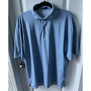 Turtleson Mens Golf Polo Shirt  Blue Beach Ball Print Size‎ L